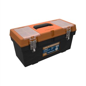 CAIXA FERRAMENTA LARANJA/PRETO 50CM FECHO METAL METASUL