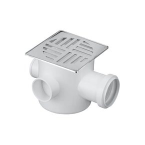 CAIXA SIFONADA KRONA 100X100X50 QUADRADA CROMADA