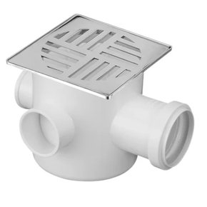 CAIXA SIFONADA KRONA 150X150X50 QUADRADA CROMADA