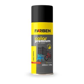 TINTA SPRAY FARBEN 400ML X 280G USO GERAL PRETO BRILHANTE