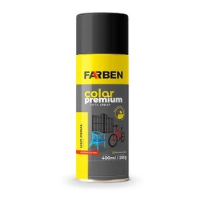 TINTA SPRAY FARBEN 400ML X 280G USO GERAL PRETO SEMI BRILHO